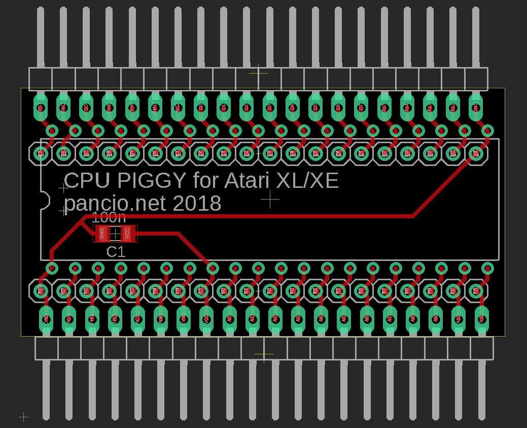 Piggy PCB for CPU 6502C