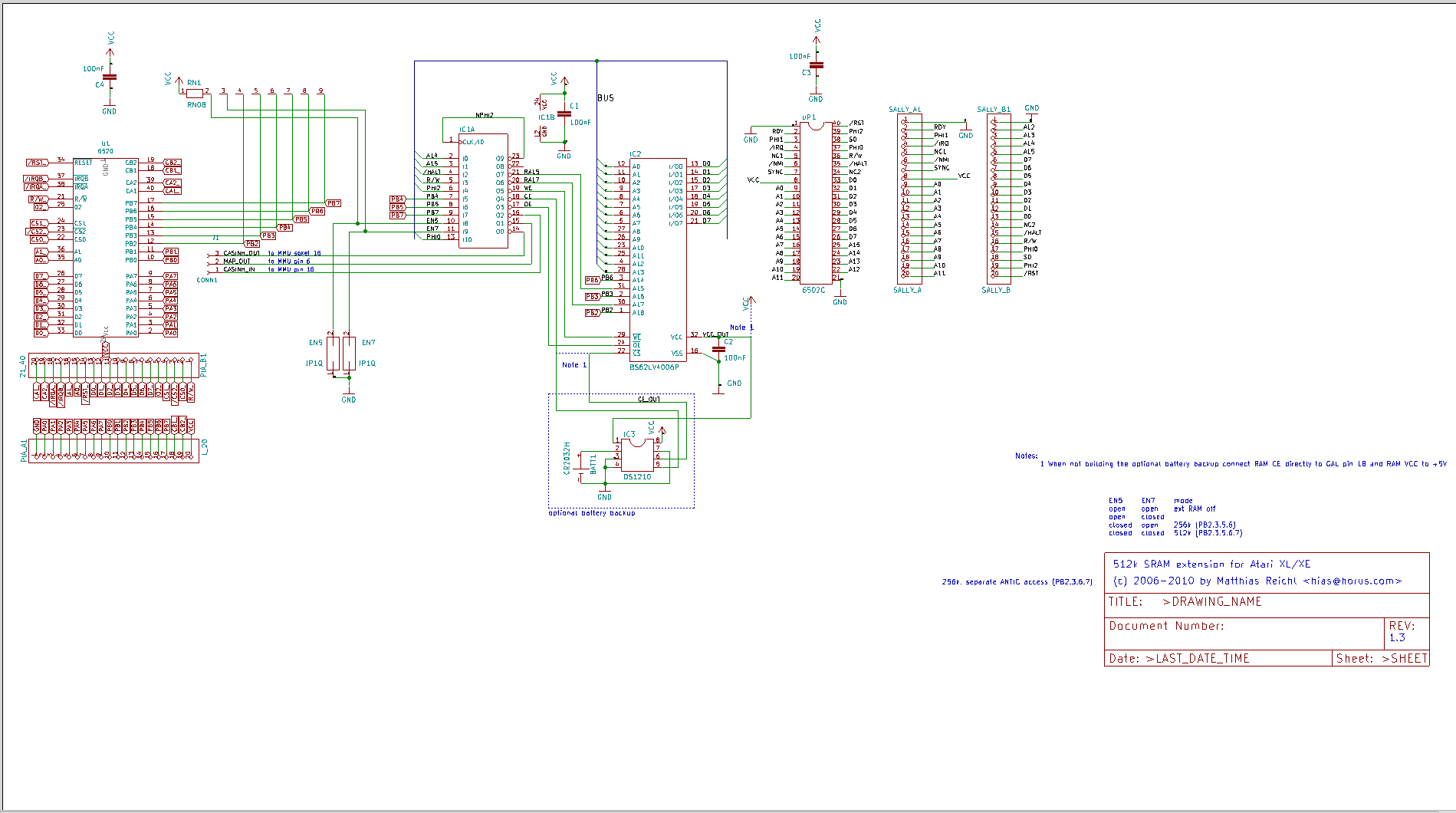 SRAM 512k schematic