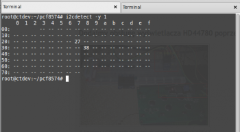 i2detect -y 1 - 0x27 to adres naszego ekspandera
