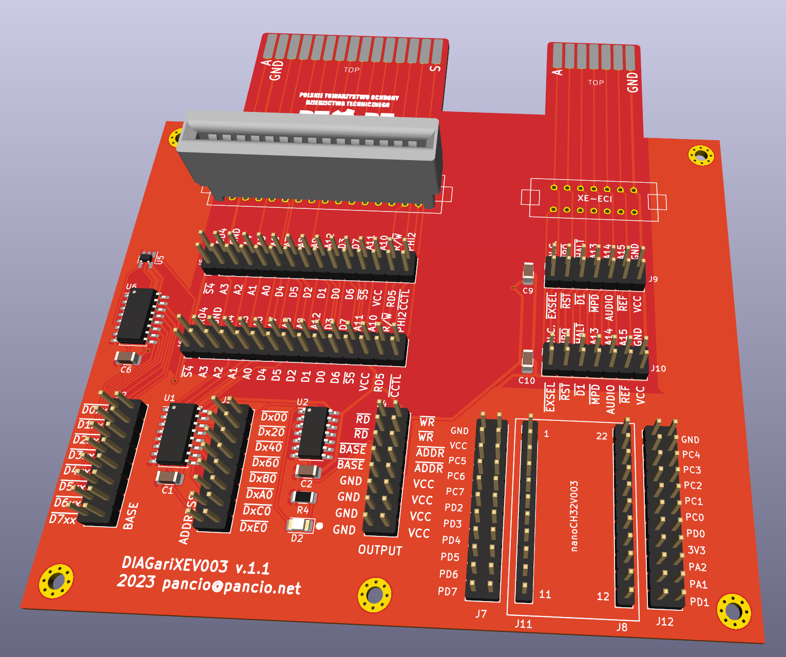 DIAGariXEV003 PCBv1.1 3D view